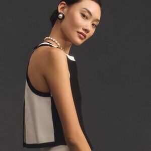 Anthropologie Maeve Shrunken Open-Back Sweater Tank